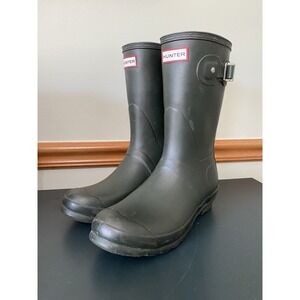 Hunter Original Short-O Boots Women's Green Rubber Waterproof Rain & Farm 7m/8f